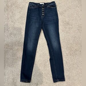 Vervet high rise button fly skinny jeans